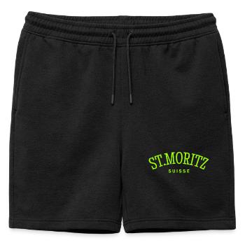 St. Moritz - Suisse - Switzerland - Swiss - Short de survêtement homme premium - noir - Devant - AI Model Male 178 light (178cm)