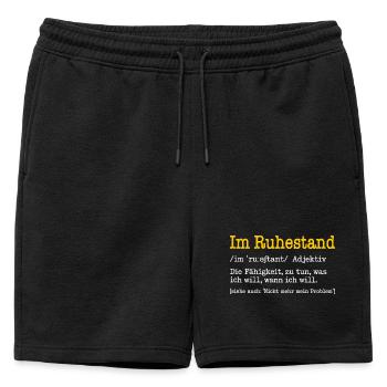 Im Ruhestand Definition Lustiges Rentner Geschenk - Männer Premium Organic Sweatshorts - Schwarz - Vorne - AI Model Male 178 light (178cm)