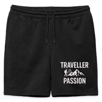 Passion pour le voyage Randonnée en montagne - Passion du voyageur - Short de survêtement homme premium - noir - Devant - AI Model Male 178 light (178cm)