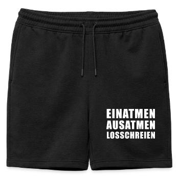 Inspire, expire, crie - Short de survêtement homme premium - noir - Devant - AI Model Male 178 light (178cm)