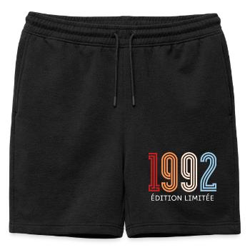 1992 Limited Edition Vintage - Mens' Premium Organic Sweatshorts - black - Front - AI Model Male 178 light (178cm)