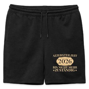 Idée de cadeau de retraite anticipée pour collègue partiel à la retraite 2026 - Short de survêtement homme premium - noir - Devant - AI Model Male 178 light (178cm)