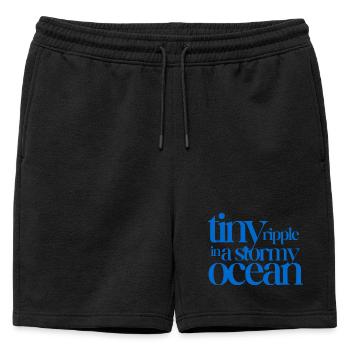 Une minuscule ondulation dans un océan orageux - Short de survêtement homme premium - noir - Devant - AI Model Male 178 light (178cm)