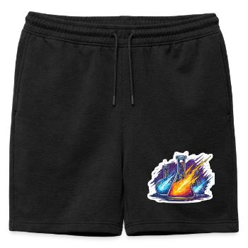 Expérience du laboratoire de la pluie de météores Quadrantide Lab Geek - Short de survêtement homme premium - noir - Devant - AI Model Male 178 light (178cm)