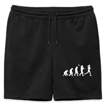 Évolution de la silhouette de la femme en course - Short de survêtement homme premium - noir - Devant - AI Model Male 178 light (178cm)