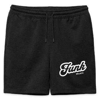Logo du script rétro de la musique funk - Short de survêtement homme premium - noir - Devant - AI Model Male 178 light (178cm)