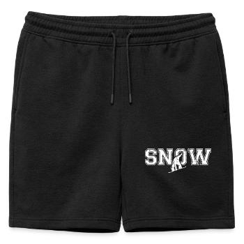 Snowboard Snow Snowboarding - Mens' Premium Organic Sweatshorts - black - Front - AI Model Male 178 light (178cm)
