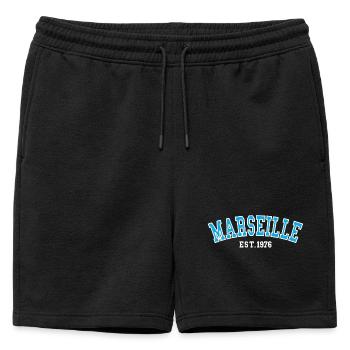 Marseille fondée en 1976 - Short de survêtement homme premium - noir - Devant - AI Model Male 178 light (178cm)
