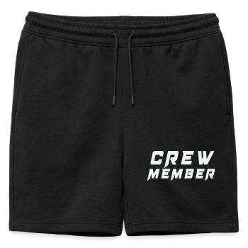 Crew Member Patch Tee - Mens' Premium Organic Sweatshorts - black - Front - AI Model Male 178 light (178cm)