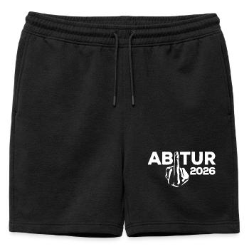 ABI 2026 Middle Finger Abitur - Gift - Mens' Premium Organic Sweatshorts - black - Front - AI Model Male 178 light (178cm)