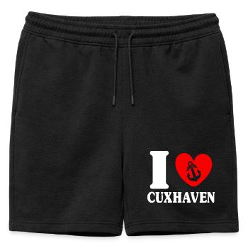 Vacances à la mer du Nord J’AIME CUXHAVEN Lustig - Short de survêtement homme premium - noir - Devant - AI Model Male 178 light (178cm)