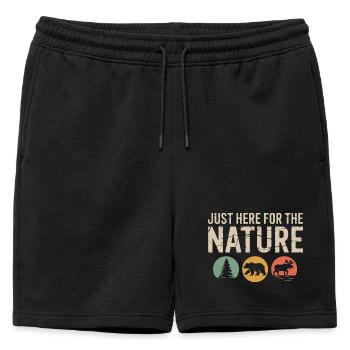 Juste ici pour la nature : silhouettes de la faune - Short de survêtement homme premium - noir - Devant - AI Model Male 178 light (178cm)
