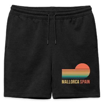 Majorca - Mens' Premium Organic Sweatshorts - black - Front - AI Model Male 178 light (178cm)