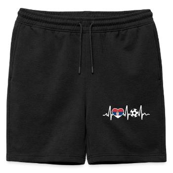 Football en Serbie - Short de survêtement homme premium - noir - Devant - AI Model Male 178 light (178cm)