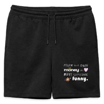 Faites votre propre argent – Épousez quelqu’un de drôle - Short de survêtement homme premium - noir - Devant - AI Model Male 178 light (178cm)