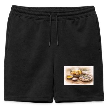Pommes de terre veste avec hareng ukrainien - Short de survêtement homme premium - noir - Devant - AI Model Male 178 light (178cm)