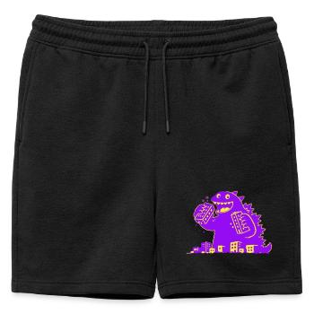 Le monstre mange la ville - Short de survêtement homme premium - noir - Devant - AI Model Male 178 light (178cm)