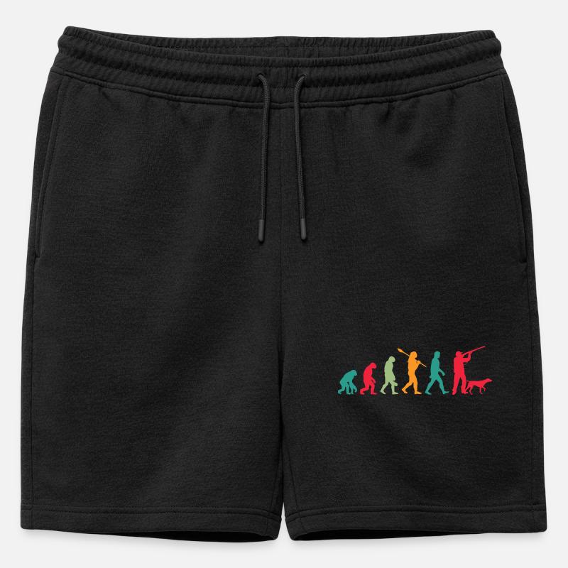 Die Evolution der Jäger - Männer Premium Organic Sweatshorts - Schwarz