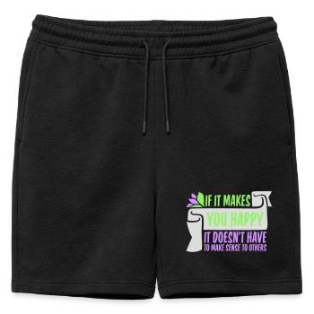 Si ça te rend heureux, sens les autres, Spruch Glück Frei - Short de survêtement homme premium - noir - Devant - AI Model Male 178 light (178cm)