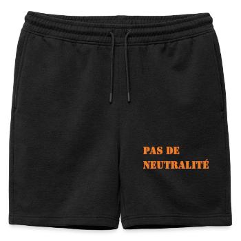 PAS DE NEUTRALITÉ - Short de survêtement homme premium - noir - Devant - AI Model Male 178 light (178cm)