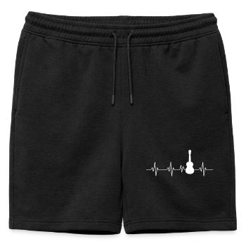 Ukulele heartbeat - Mens' Premium Organic Sweatshorts - black - Front - AI Model Male 178 light (178cm)