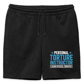 Instructeur personnel en torture – Physiothérapie - Short de survêtement homme premium - noir - Devant - AI Model Male 178 light (178cm)
