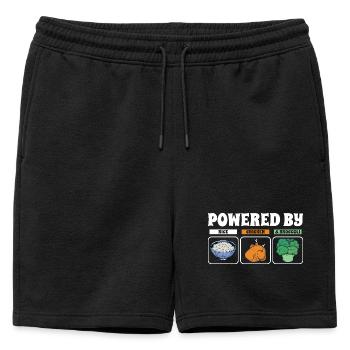 Propulsé par Rice Chicken Broccoli - Short de survêtement homme premium - noir - Devant - AI Model Male 178 light (178cm)