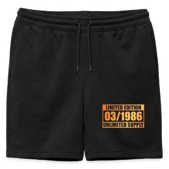 40e anniversaire Édition Limitée - ꝏ Approvisionnement 03/1986 - Short de survêtement homme premium - noir - Devant - AI Model Male 178 light (178cm)