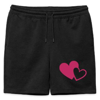 Cœur rose, cadeau rose, fête des mères - Short de survêtement homme premium - noir - Devant - AI Model Male 178 light (178cm)