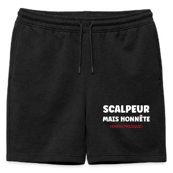 Scalpeur Honnête Presque - Short de survêtement homme premium - noir - Devant - AI Model Male 178 light (178cm)