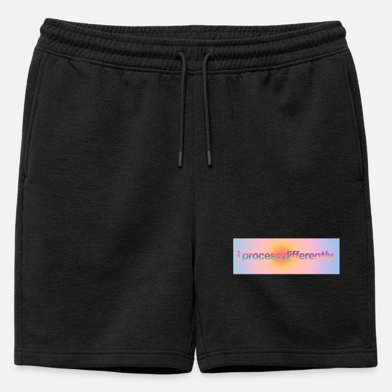 I process differently - Männer Premium Organic Sweatshorts - Schwarz