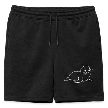 Seal Seals Seals Northern Germany - Mens' Premium Organic Sweatshorts - black - Front - AI Model Male 178 light (178cm)
