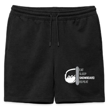 Snowboarder Manger Sleep Snowboard - Short de survêtement homme premium - noir - Devant - AI Model Male 178 light (178cm)