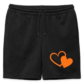 orange heart orange gift valentine's day - Mens' Premium Organic Sweatshorts - black - Front - AI Model Male 178 light (178cm)