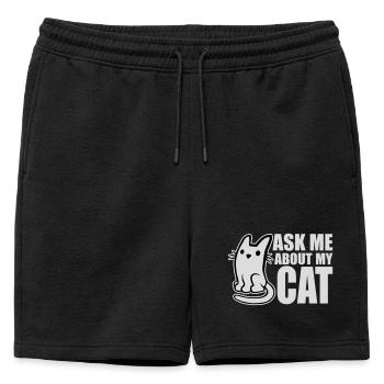 Demandez-moi pour mon chat Chat Amour des animaux Animaux - Short de survêtement homme premium - noir - Devant - AI Model Male 178 light (178cm)