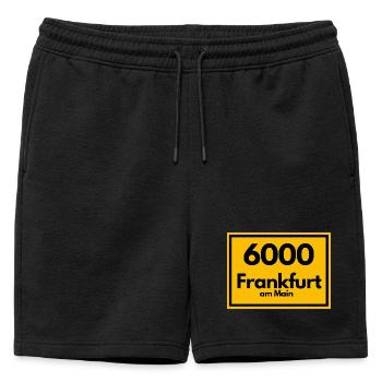 ANCIEN CODE POSTAL RETRO 6000 FRANCFORT-SUR-LE-LE-MAIN - Short de survêtement homme premium - noir - Devant - AI Model Male 178 light (178cm)