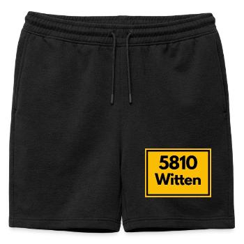 ANCIEN CODE POSTAL RETRO 5810 WITTEN RUHRGEBIET - Short de survêtement homme premium - noir - Devant - AI Model Male 178 light (178cm)