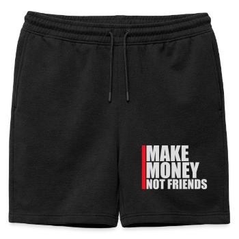 Gagne de l’argent, pas des amis, slogan Slogan - Short de survêtement homme premium - noir - Devant - AI Model Male 178 light (178cm)