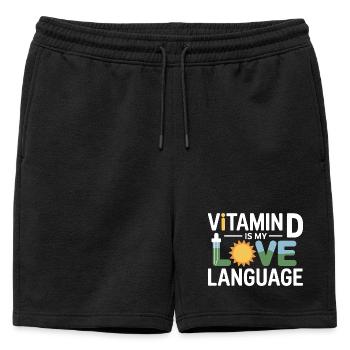Naturopathe Vitamine D Professionnel du langage de l’amour - Short de survêtement homme premium - noir - Devant - AI Model Male 178 light (178cm)
