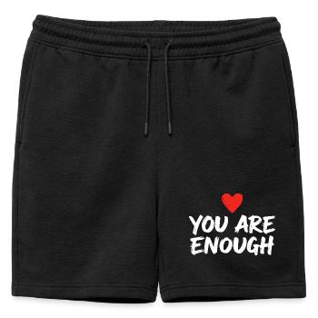 Tu es assez Affirmation du cœur Amour de soi - Short de survêtement homme premium - noir - Devant - AI Model Male 178 light (178cm)