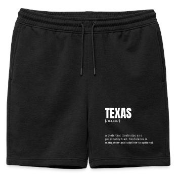 Typographie grand format du Texas Humour - Short de survêtement homme premium - noir - Devant - AI Model Male 178 light (178cm)