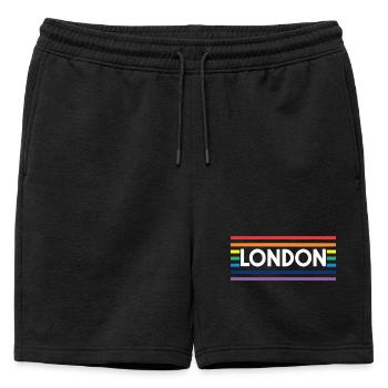 LONDON Urban Rainbow - Mens' Premium Organic Sweatshorts - black - Front - AI Model Male 178 light (178cm)