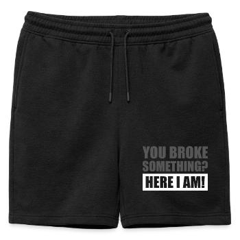 You broke something? Car lover car guy mechanic - Mens' Premium Organic Sweatshorts - black - Front - AI Model Male 178 light (178cm)