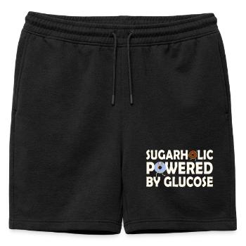 Sugarholic alimenté par le glucose - Short de survêtement homme premium - noir - Devant - AI Model Male 178 light (178cm)