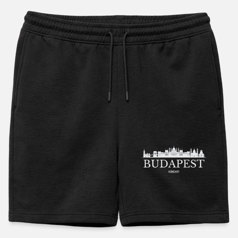 Budapester Skyline, Budapest, Ungarn - Männer Premium Organic Sweatshorts - Schwarz