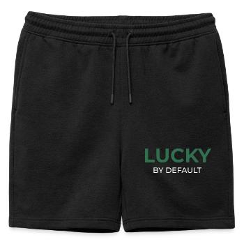 Chanceux par défaut - Short de survêtement homme premium - noir - Devant - AI Model Male 178 light (178cm)