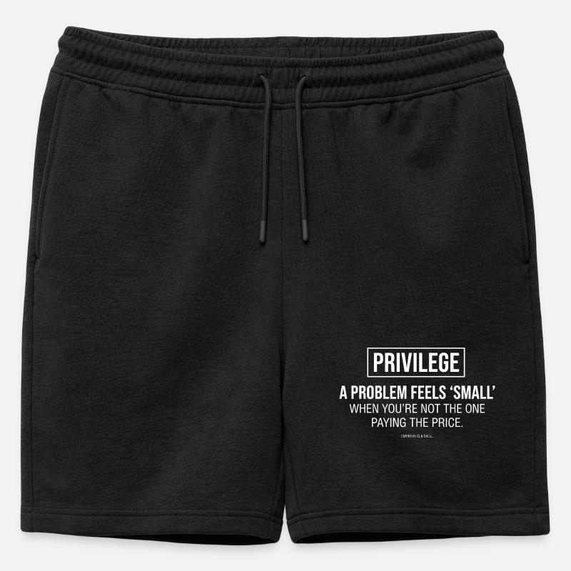 Empathie Statement Typografie - Männer Premium Organic Sweatshorts - Schwarz