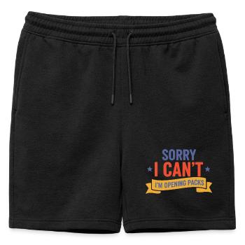 Désolé, je ne peux pas, j’ouvre les packs de cartes à collectionner - Short de survêtement homme premium - noir - Devant - AI Model Male 178 light (178cm)