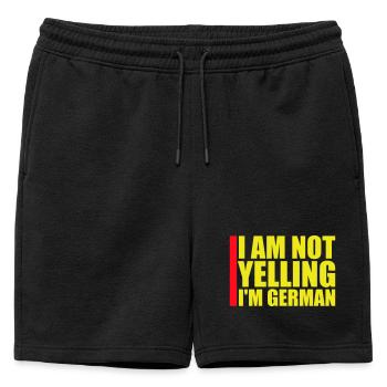 I Am Not Yelling I'm German Lustig Deutsch Spruch - Mens' Premium Organic Sweatshorts - black - Front - AI Model Male 178 light (178cm)