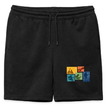 Blocs de couleur grunge pour guitare - Short de survêtement homme premium - noir - Devant - AI Model Male 178 light (178cm)